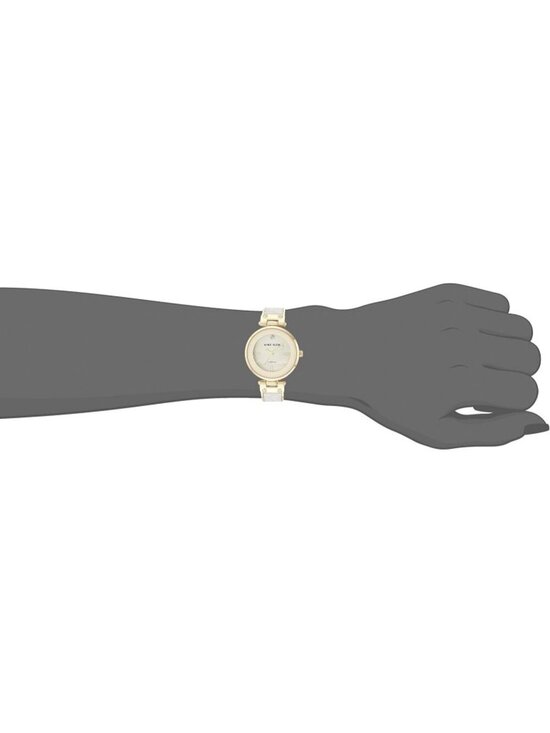 Anne Klein Women\'s Ivory Gold Analog Quartz Genuine Diamond Dial Bangle Watch main image 5